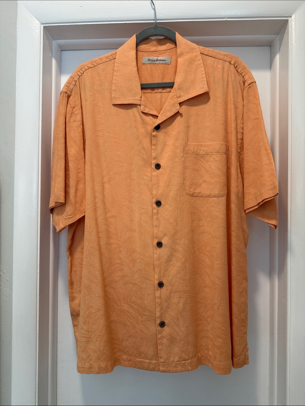 Tommy Bahama Peach-Orange Camp Shirt